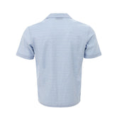 Gran Sasso Blue Linen And Cotton Shortsleeve Shirt